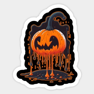 melting pumpkin Sticker